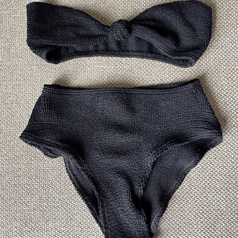 Black Bond-Eye Swim Sahara Eco Bandeau Bikini Top &  Bottom